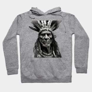 Ayahuasca And the Old Shaman Black and White Hoodie